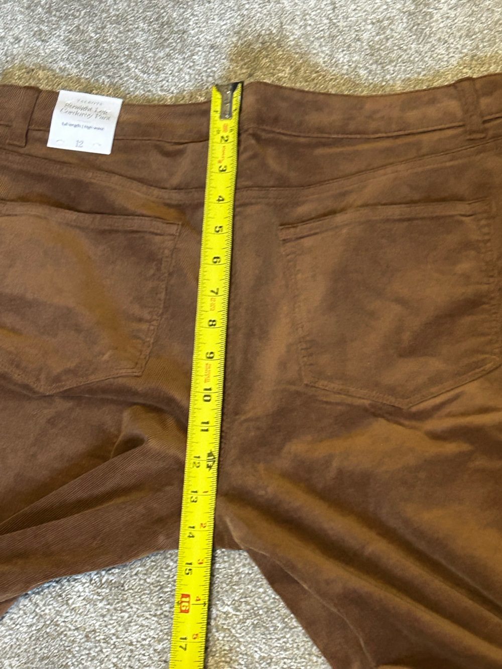 NWT Talbots Brown Corduroy Straight Leg Pants Size 12 - Picture 8 of 10